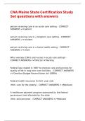 CNA Maine State Certification Study Set questions with answers