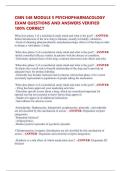 CMN 548 MODULE 5 PSYCHOPHARMACOLOGY  EXAM QUESTIONS AND ANSWERS VERIFIED  100&percnt; CORRECT