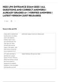 HESI LPN ENTRANCE EXAM 2025 &vert; ALL QUESTIONS AND CORRECT ANSWERS &vert; ALREADY GRADED A&plus; &vert; VERIFIED ANSWERS &vert; LATEST VERSION &lpar;JUST RELEASED&rpar;