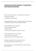 SOCIOLOGY 1000 OHIO UNIVERSITY &vert; 99 QUESTIONS &vert; WITH COMPLETE SOLUTIONS&period;