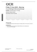 OCR A LEVEL JUNE 2024 BIOLOGY B PAPER 2 ADVANCED NOTICE ARTICLE