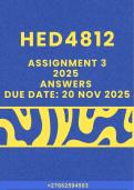 HED4812 ASSIGNMENT 3 2025 ANSWERS &lpar;DUE DATE 20 NOVEMBER 2025&rpar;
