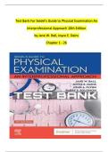 Test Bank For Seidel's Guide to Physical Examination An Interprofessional Approach 10th Edition  by Jane W. Ball, Joyce E. Dains  Chapter 1 - 26