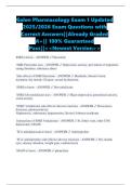 Galen Pharmacology Exam 1 Updated 2025&sol;2026 Exam Questions with Correct Answers&vert;&vert;Already Graded A&plus;&vert;&vert; 100&percnt; Guaranteed Pass&vert;&vert;<<Newest Version>>