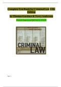 Test Bank for Criminal Law 13th Edition by Thomas Gardner and Terry Anderson isbn-9781305966369 Complete Verified Edition Graded A&plus; Pass Guaranteed