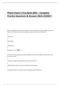 Pharm Exam 2 Test Bank 2025 &ndash; Complete Practice Questions & Answers REAL EXAM&excl;&excl;&excl;