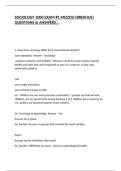 SOCIOLOGY 1000 EXAM &num;1 MIZZOU &lpar;BREKHUS&rpar; QUESTIONS & ANSWERS&period;&period;&period;
