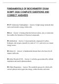 FUNDAMENTALS OF BIOCHEMISTRY EXAM SCRIPT 2026 COMPLETE QUESTIONS AND CORRECT ANSWERS