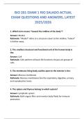 BIO 201 EXAM 1 RIO SALADO ACTUAL EXAM QUESTIONS AND ANSWERS&comma; LATEST 2025&sol;2026