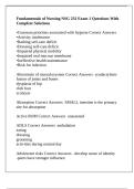 Fundamentals of Nursing NSG 232 Exam 1 Questions With Complete Solutions