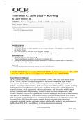 A LEVEL HISTORY A&colon; Actual June 2025 PAST PAPER 1&colon; African Kingdoms c&period;1400&ndash;c&period;1800  &mdash; Four Case Studies&period; All Assessment Questions & Mark Scheme &lbrack;OCR Y209&sol;01&rsqb; 