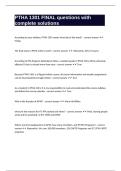 PTHA 1301 FINAL questions with complete solutions