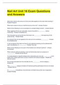 Nail Art Unit 16 Exam Questions and Answers 