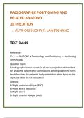 Radiography Test Bank for Lampignano&rsquo;s Radiographic Positioning and Related Anatomy &lpar;11th Ed&rpar; &ndash; Full-Chapter MCQs & Positioning Study Guide