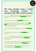 PTC Creo simulate exam 1 check  your  knowledge  module 1-9  Questions with 100&percnt; Correct Answers
