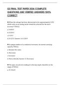 G2 FINAL TEST PAPER 2026 COMPLETE QUESTIONS AND VERIFIED ANSWERS 100&percnt; CORRECT