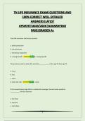 TN LIFE INSURANCE EXAM&vert;QUESTIONS AND 100&percnt; CORRECT WELL DETAILED ANSWERS&vert;LATEST UPDATE&excl;&excl;&excl;2025&sol;2026&vert;GUARANTEED PASS&vert;GRADED A&plus;