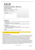 A LEVEL HISTORY A&colon; Actual June 2025 PAST PAPER 1&colon; From Pitt to Peel 1783&ndash;1853&period; All  Assessment Questions & Mark Scheme &lbrack;OCR Y110&sol;01&rsqb; 