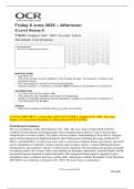 A LEVEL HISTORY A&colon; Actual June 2025 PAST PAPER 1&colon; England 1547&ndash;1603&colon; The Later  Tudors&period; All Assessment Questions & Mark Scheme &lbrack;OCR Y107&sol;01&rsqb; 
