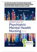 Test Bank for Essentials of Psychiatric Mental Health Nursing 8th Edition Concepts of Care in Evidence- Based Practice by Morgan, Townsend [Comes with detailed answer explanations] ALL CHAPTERS  , COMPLETE UPDATED A+ GUIDE