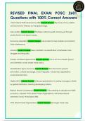 REVISED FINAL EXAM POSC 2601  Questions with 100&percnt; Correct Answers 