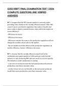 G202 KREFT FINAL EXAMINATION TEST 1 2026 COMPLETE QUESTIONS AND VERIFIED ANSWERS