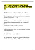 GA PT JURISPRUDENCE STUDY GUIDE 2026 FULL SOLUTION EXAMPREP GRADED A&plus;