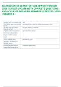 AG ASSOCIATES CERTIFICATION NEWEST VERSION  2026 LATEST UPDATE WITH COMPLETE QUESTIONS  AND ACCURATE DETAILED ANSWERS VERIFIED 100&percnt;  GRADED A&plus;