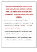 Galen College of Nursing Final Exam&colon; Comprehensive Study Guide