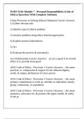 NURS 3310&colon; Module 7 - Personal Responsibilities &lpar;Code of Ethics&rpar; Questions With Complete Solutions