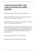 GALEN PHARM EXAM SCRIPT 3 2026 COMPLETE QUESTIONS AND VERIFIED SOLUTIONS