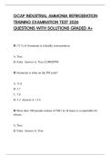 GCAP INDUSTRIAL AMMONIA REFRIGERATION TRAINING EXAMINATION TEST 2026 QUESTIONS WITH SOLUTIONS GRADED A&plus;