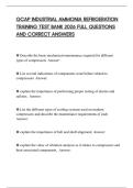 GCAP INDUSTRIAL AMMONIA REFRIGERATION TRAINING TEST BANK 2026 FULL QUESTIONS AND CORRECT ANSWERS