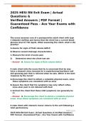 2025 HESI RN Exit Exam Actual Questions Verified Answers PDF Format Guaranteed Pass