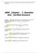 HRM Chapter 7 Questions and Verified Answers Solutions Latest Update 2024&comma; 2025 Graded A