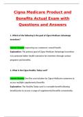 Cigna Medicare Product And Benefits Exam Actual 2025 Exam with Questions and Answers &lpar;2025 &sol; 2026&rpar; 100&percnt; Guarantee Pass