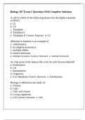 Biology 207 Exam 1 Questions With Complete Solutions