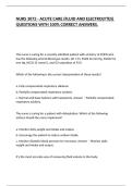 NURS 3072 - ACUTE CARE &lpar;FLUID AND ELECTROLYTES&rpar; QUESTIONS WITH 100&percnt; CORRECT ANSWERS&period;