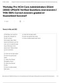 Workday Pro HCM Core Administrators EXAM &lpar;2025&rpar; UPDATE Verified Questions And Answers &vert; With 100&percnt; Correct Answers graded A&plus; Guaranteed Success&excl;&excl;
