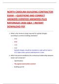 NORTH CAROLINA BUILDING CONTRACTOR  EXAM &mdash;QUESTIONS AND CORRECT  ANSWERS &lpar;VERIFIED ANSWERS&rpar; PLUS  RATIONALES 2026 Q&A &vert; INSTANT  DOWNLOAD PDF 