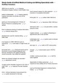 Study Guide &lpar;Certified Medical Coding and Billing Specialist&rpar; with Verified Answers