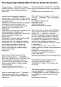 Peer Support Specialist Certification Exam Study with Answers
