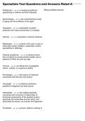 Specialists Test Questions and Answers Rated A