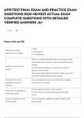 AFIP TEST FINAL EXAM AND PRACTICE EXAM QUESTIONS 2025 NEWEST ACTUAL EXAM COMPLETE QUESTIONS WITH DETAILED VERIFIED ANSWERS &sol;A&plus;