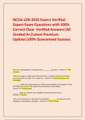  NCOA LDR-203S Exam&vert; Verified Expert Exam Questions with 100&percnt; Correct Clear  Verified Answers&vert;All Graded A&plus;&vert;Latest Premium Update&vert;100&percnt; Guaranteed Success&period;