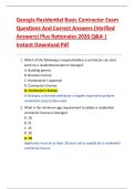 Georgia Residential Basic Contractor Exam  Questions And Correct Answers &lpar;Verified  Answers&rpar; Plus Rationales 2026 Q&A &vert;  Instant Download Pdf 