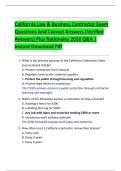 California Law & Business Contractor Exam  Questions And Correct Answers &lpar;Verified  Answers&rpar; Plus Rationales 2026 Q&A &vert;  Instant Download Pdf