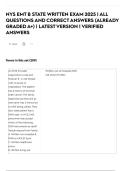 NYS EMT B STATE WRITTEN EXAM 2025 &vert; ALL QUESTIONS AND CORRECT ANSWERS &lpar;ALREADY GRADED A&plus;&rpar; &vert; LATEST VERSION &vert; VERIFIED ANSWERS