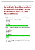 Florida Certified General Contractor Exam  Questions And Correct Answers &lpar;Verified  Answers&rpar; Plus Rationales 2026 Q&A &vert;  Instant Download Pdf 
