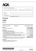  2025 AQA A level LAW Paper 2 QUESTION PAPER  &lpar;7162&sol;2
